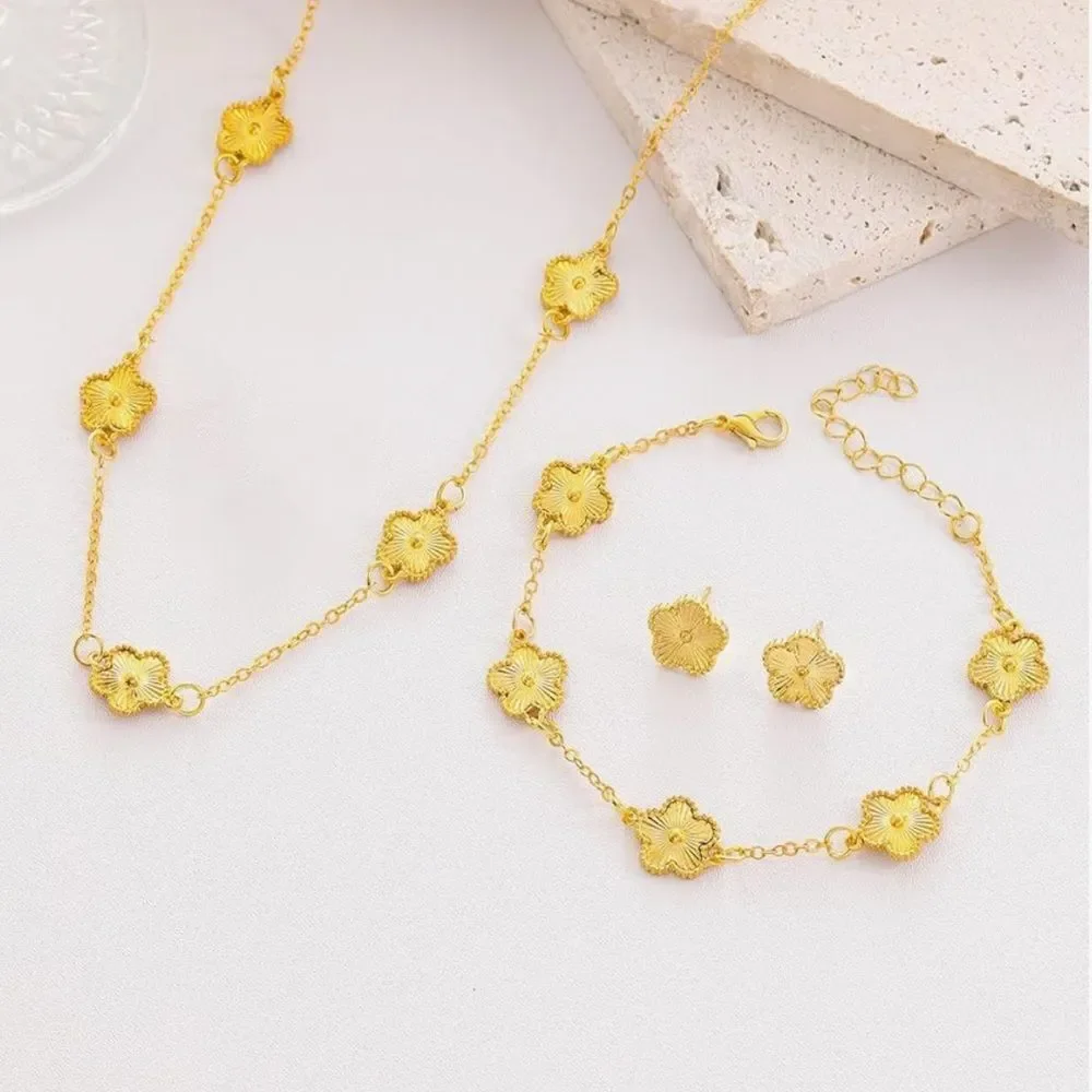Four Leaf Clover Set for Women 18K Gold Plated
